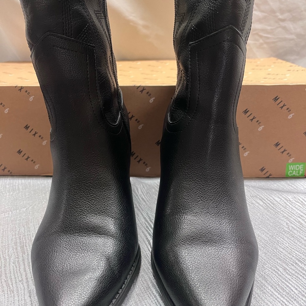 Mix No. 6 Black Leather Ankle Boots